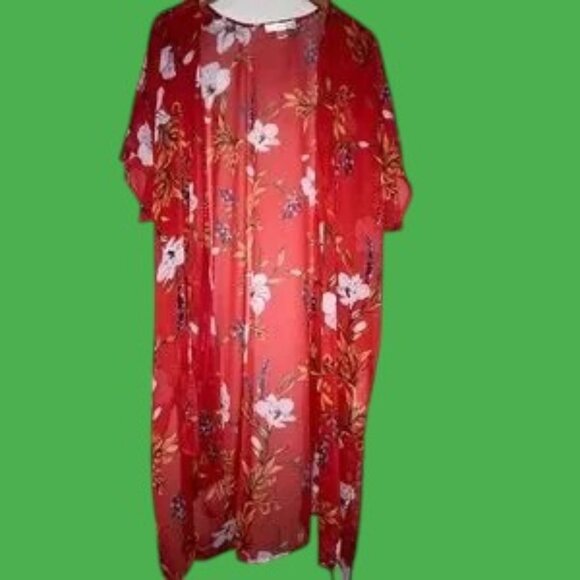 Band of Gypsies Red floral kimono xs/s - Picture 2 of 8